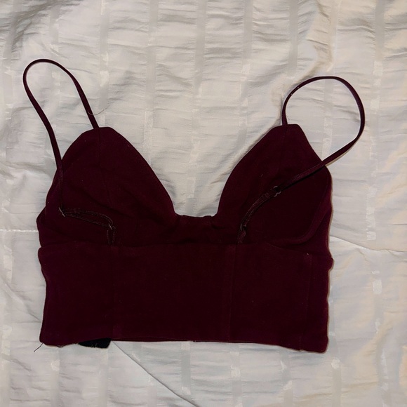 Burgundy bralette crop top - Picture 2 of 2